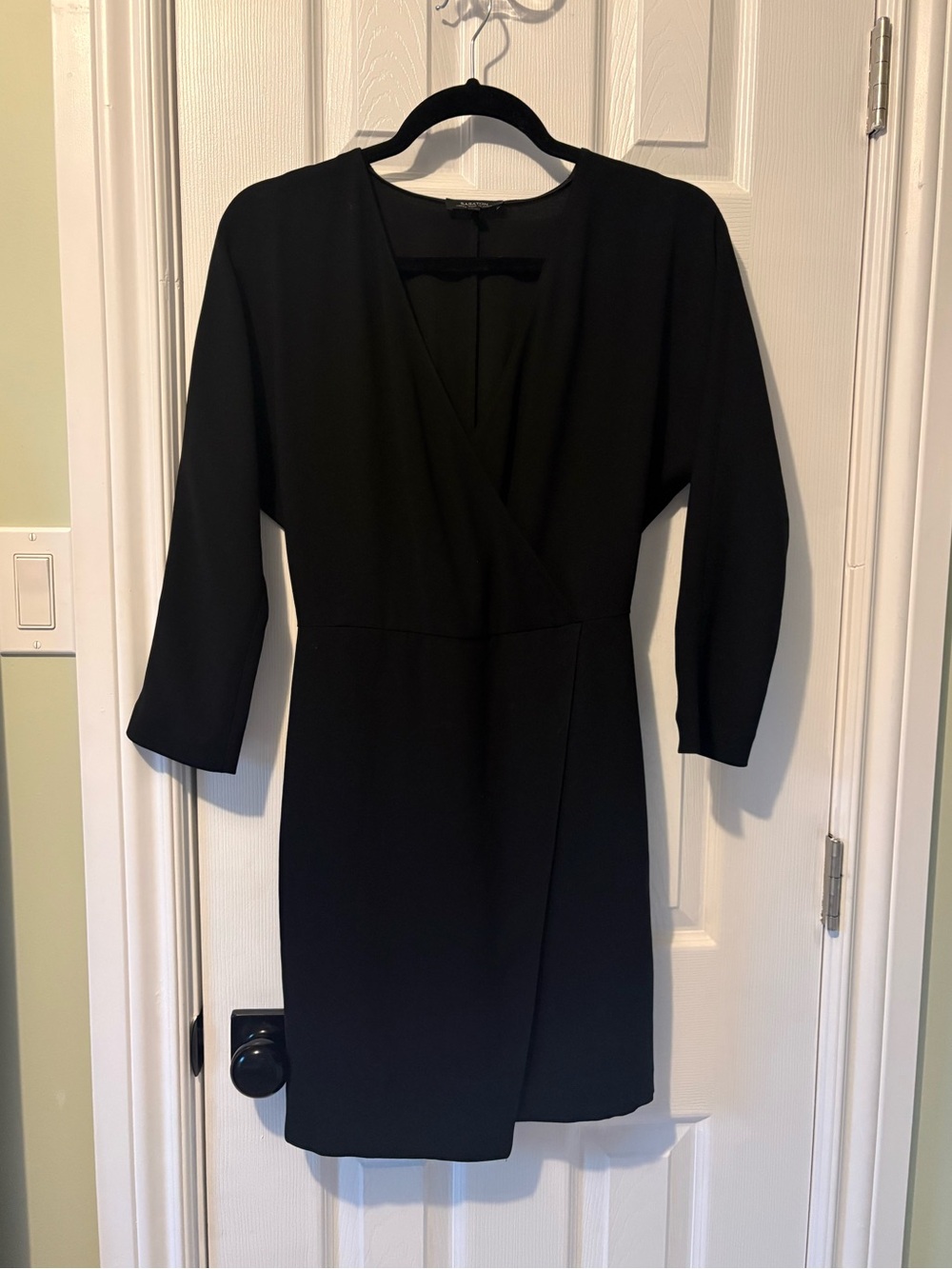 Aritzia Babaton black faux wrap dress - size small